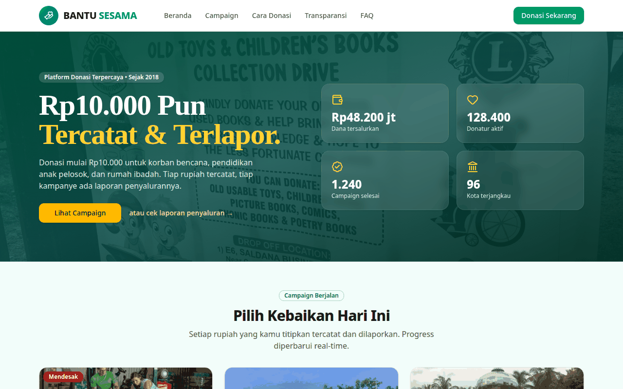 Screenshot BANTU SESAMA