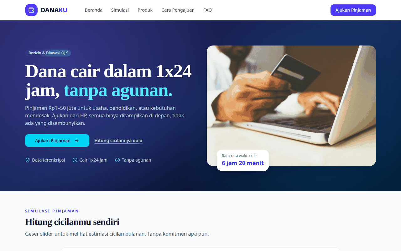 Screenshot DANAKU FINTECH