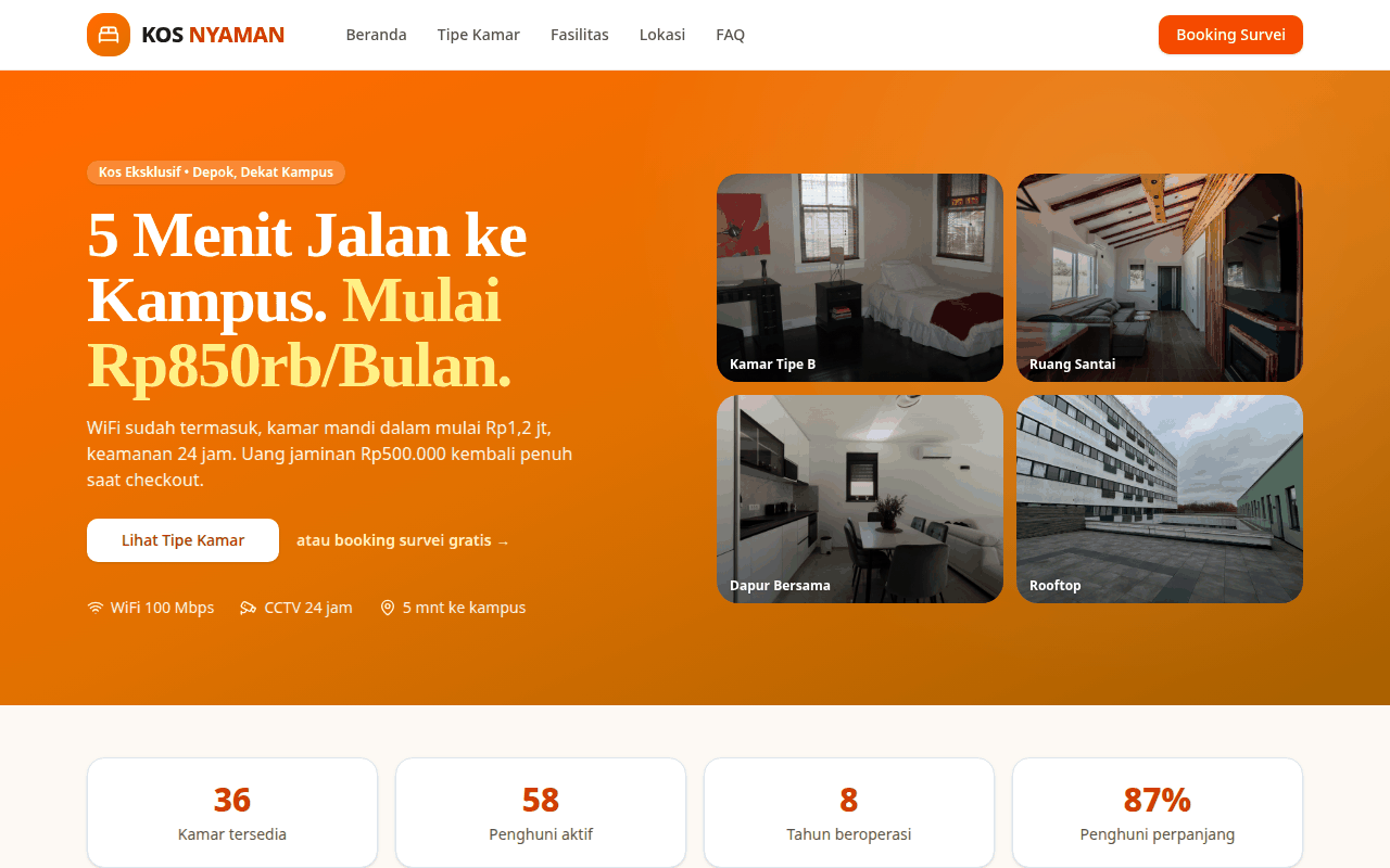 Screenshot KOS NYAMAN