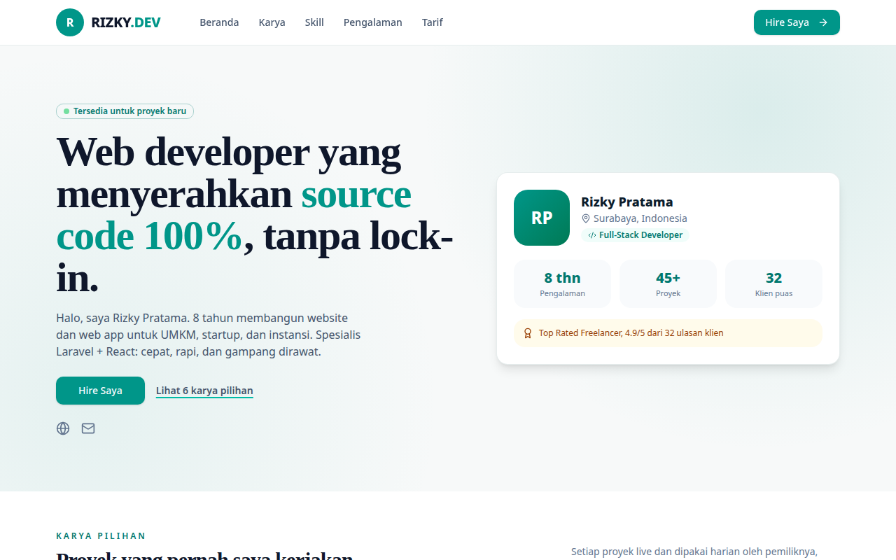 Screenshot RIZKY.DEV