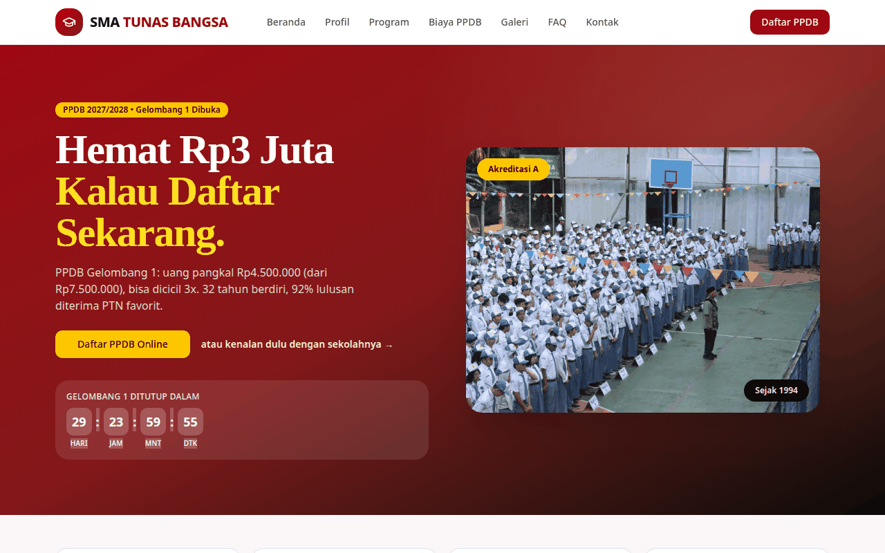 Screenshot SMA TUNAS BANGSA